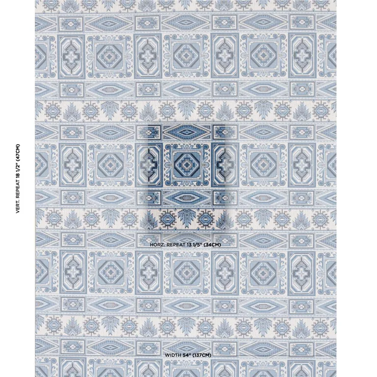 Schumacher 81330 Crowley éPinglé Blue fabric swatch
