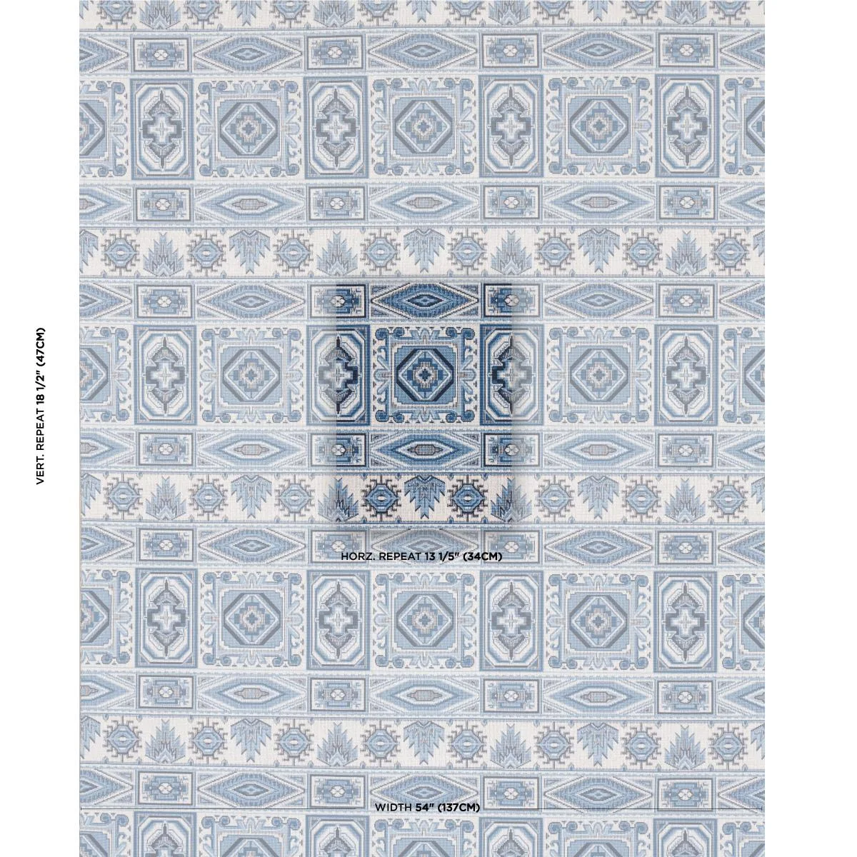 Schumacher 81330 Crowley éPinglé Blue fabric swatch