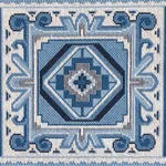 Schumacher 81330 Crowley éPinglé Blue fabric swatch