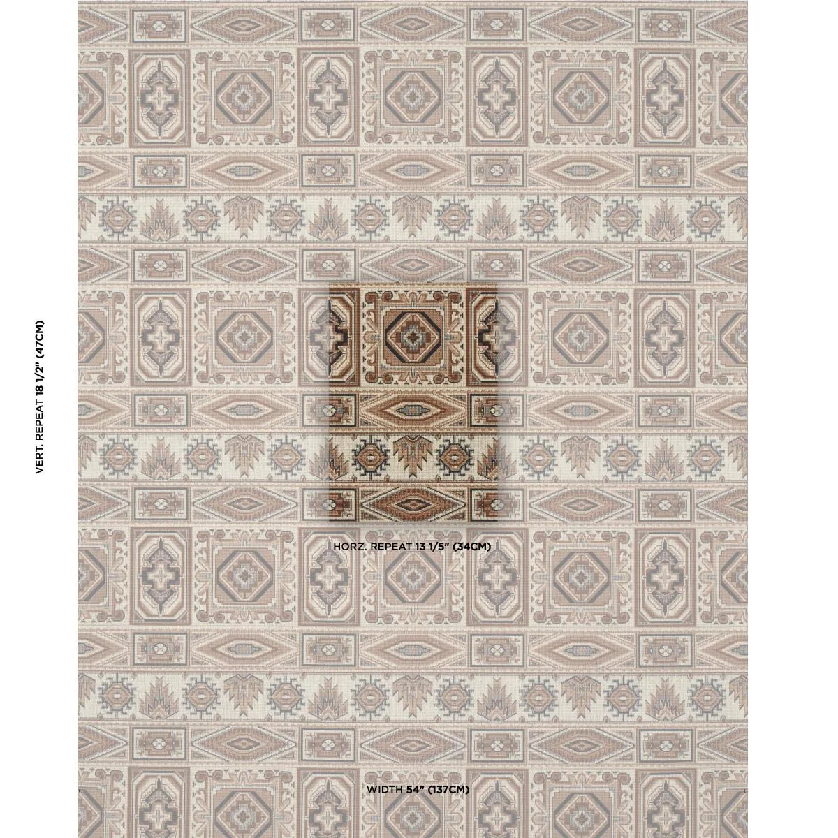 Schumacher 81332 Crowley éPinglé Brown fabric swatch