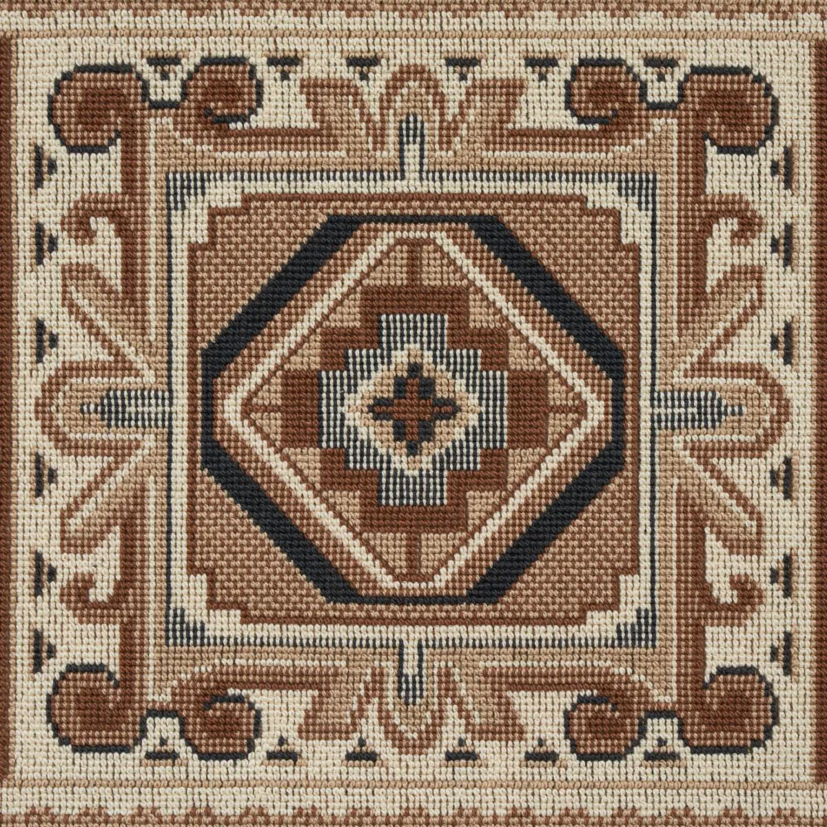 Schumacher 81332 Crowley éPinglé Brown fabric swatch