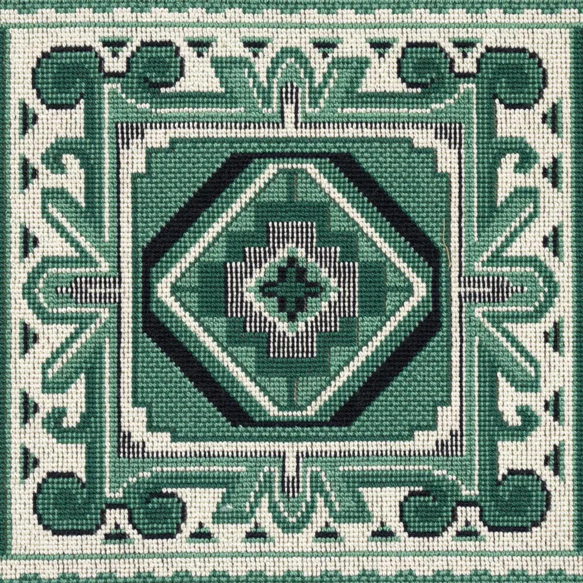 Schumacher 81331 Crowley éPinglé Green fabric swatch