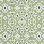 Schumacher 76522 Crusoe Ikat Green fabric swatch
