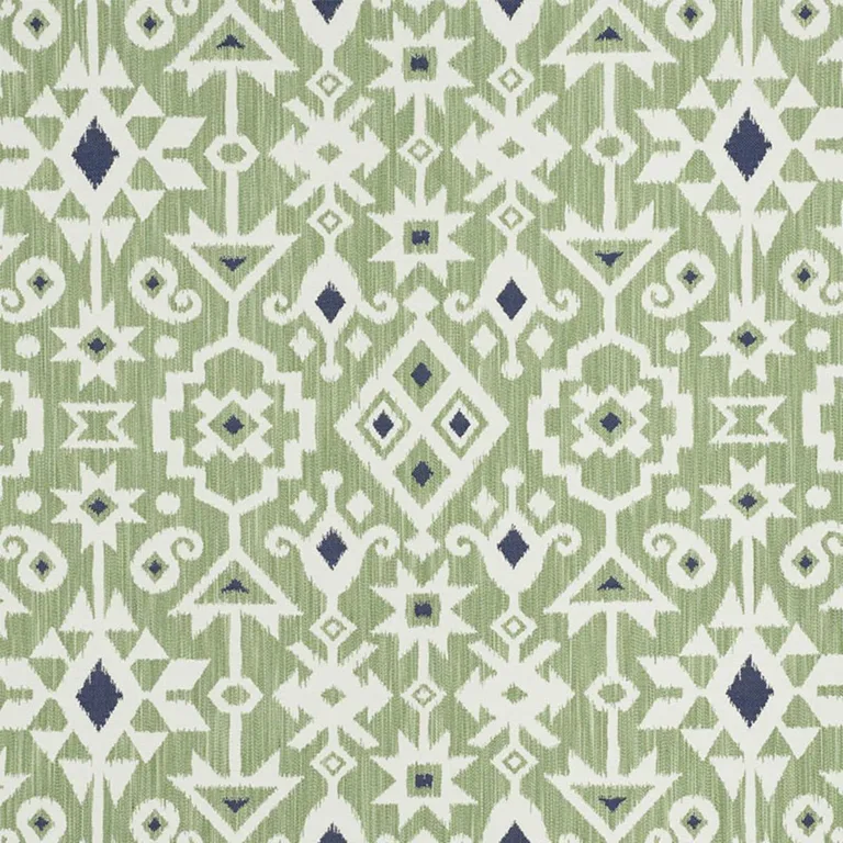 Schumacher 76522 Crusoe Ikat Green fabric swatch