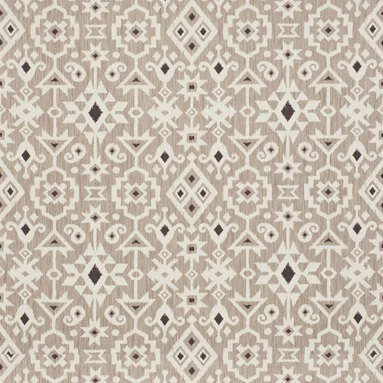 Schumacher 76520 Crusoe Ikat Greige fabric swatch