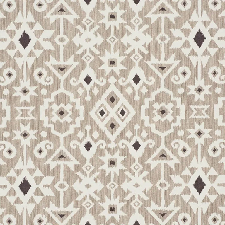 Schumacher 76520 Crusoe Ikat Greige fabric swatch