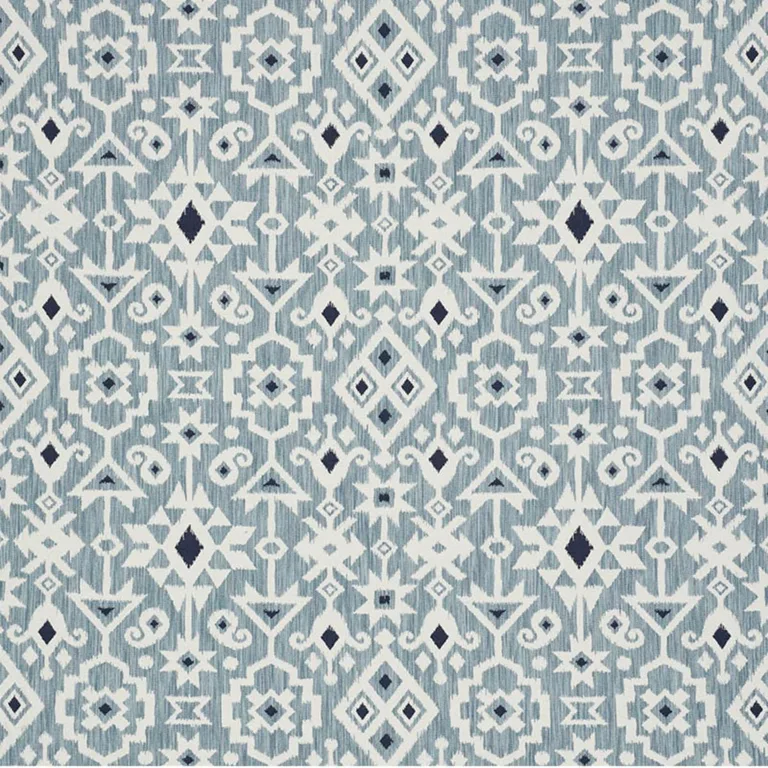 Schumacher 76521 Crusoe Ikat Sky fabric swatch