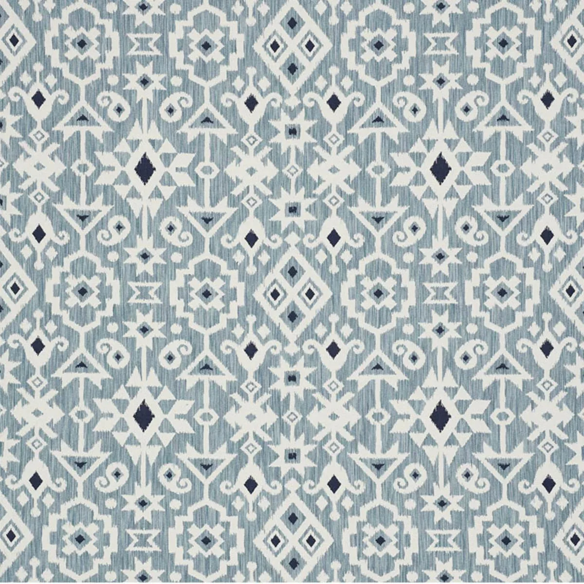 Schumacher 76521 Crusoe Ikat Sky fabric swatch