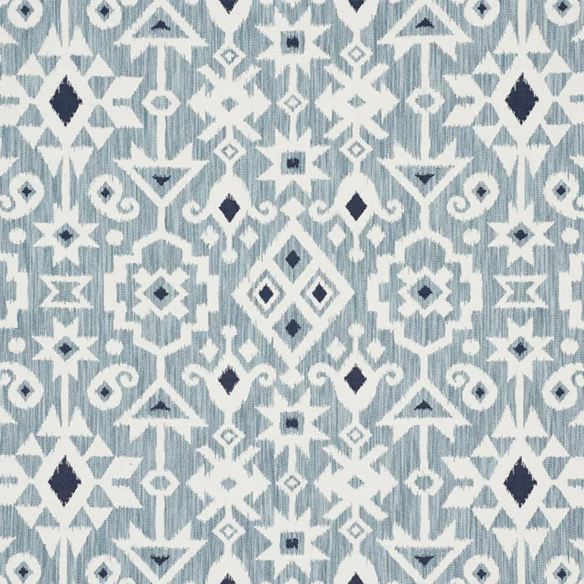Schumacher 76521 Crusoe Ikat Sky fabric swatch
