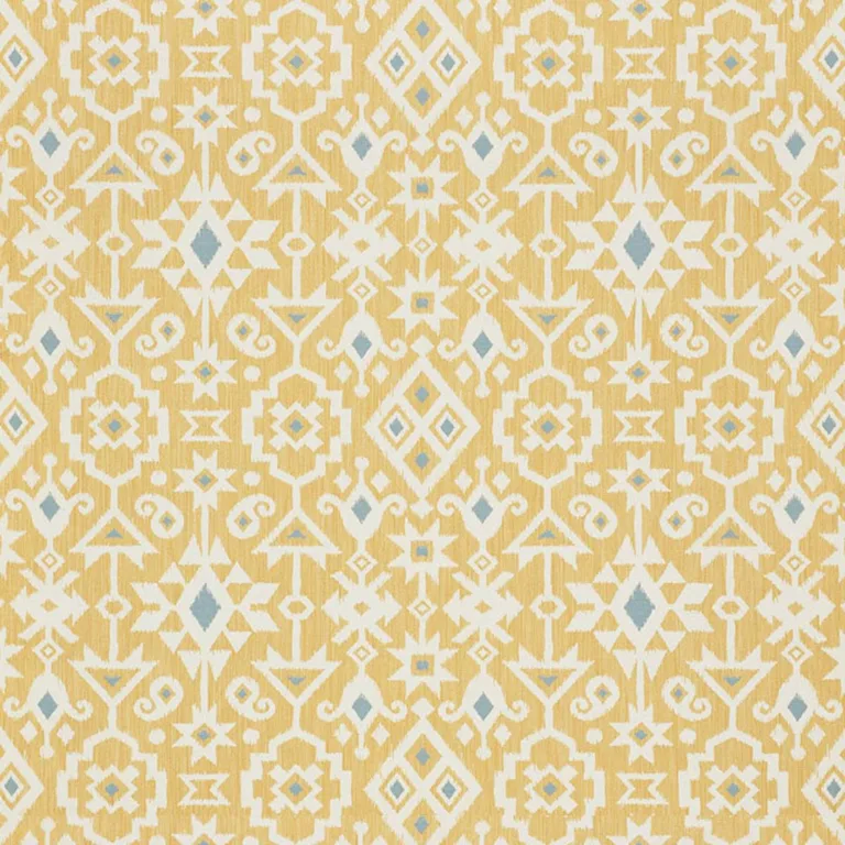 Schumacher 76523 Crusoe Ikat Yellow fabric swatch