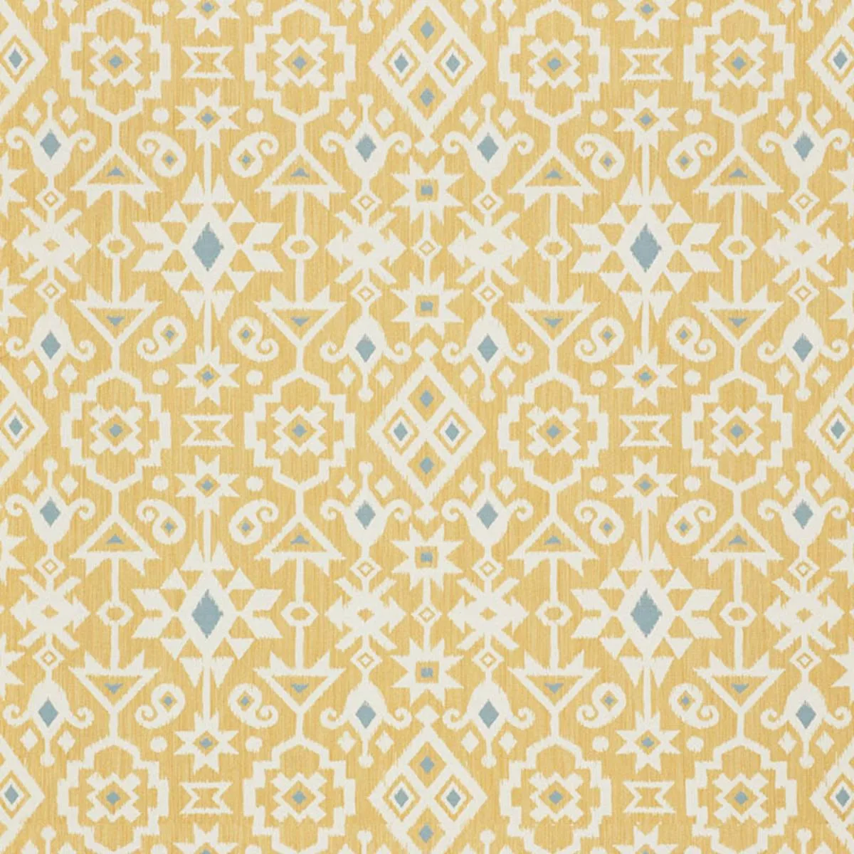 Schumacher 76523 Crusoe Ikat Yellow fabric swatch