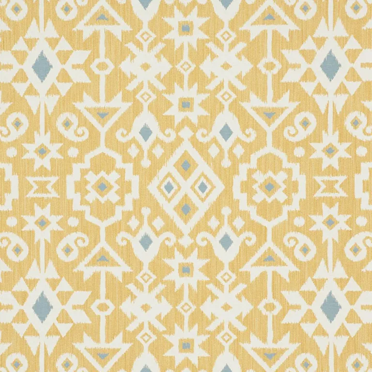 Schumacher 76523 Crusoe Ikat Yellow fabric swatch