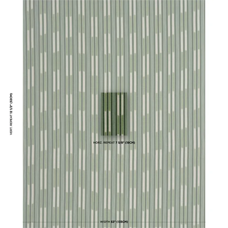 Schumacher 71973 Cusco Ikat Green fabric swatch