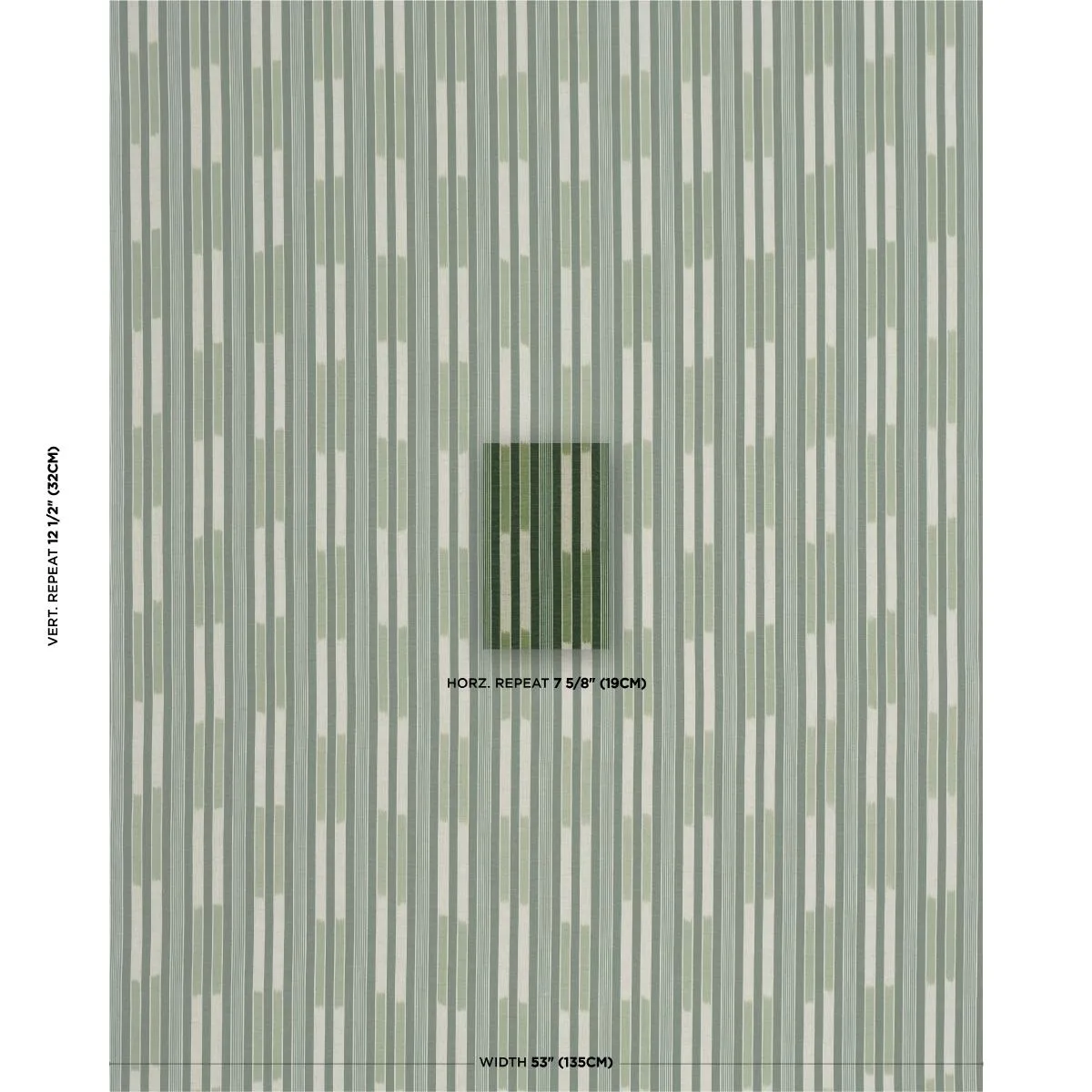 Schumacher 71973 Cusco Ikat Green fabric swatch