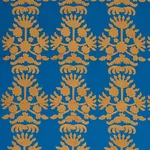 Schumacher 79470 Cybele Embroidery Blue fabric swatch