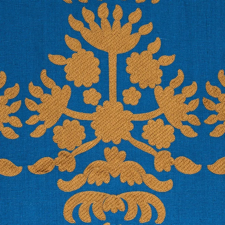 Schumacher 79470 Cybele Embroidery Blue fabric swatch