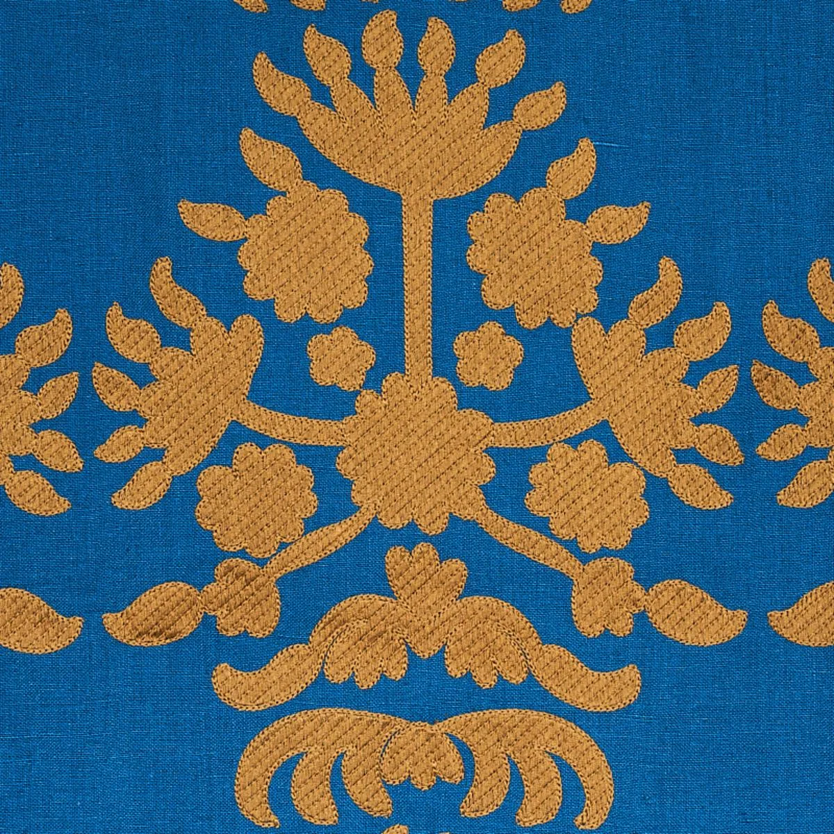 Schumacher 79470 Cybele Embroidery Blue fabric swatch