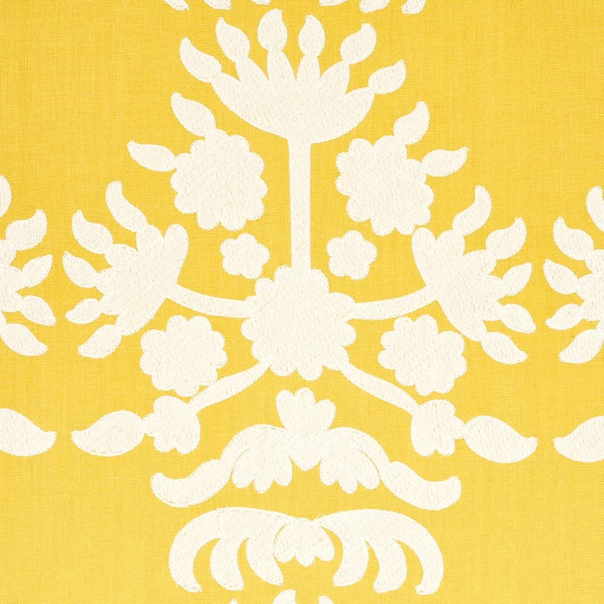 Schumacher 79471 Cybele Embroidery Yellow fabric swatch