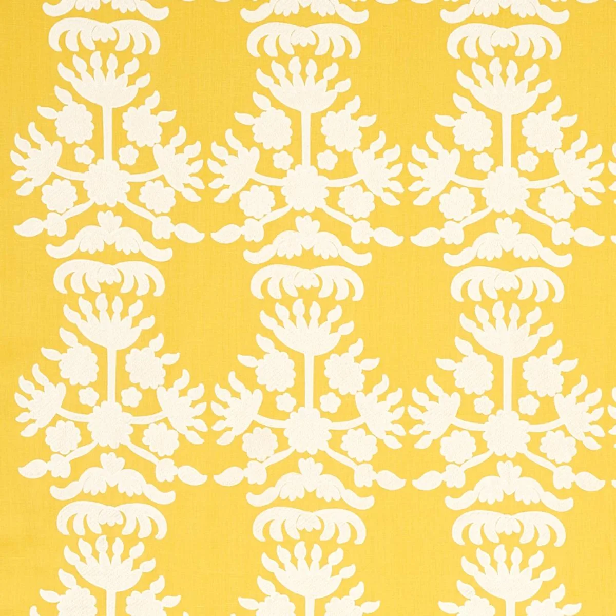 Schumacher 79471 Cybele Embroidery Yellow fabric swatch