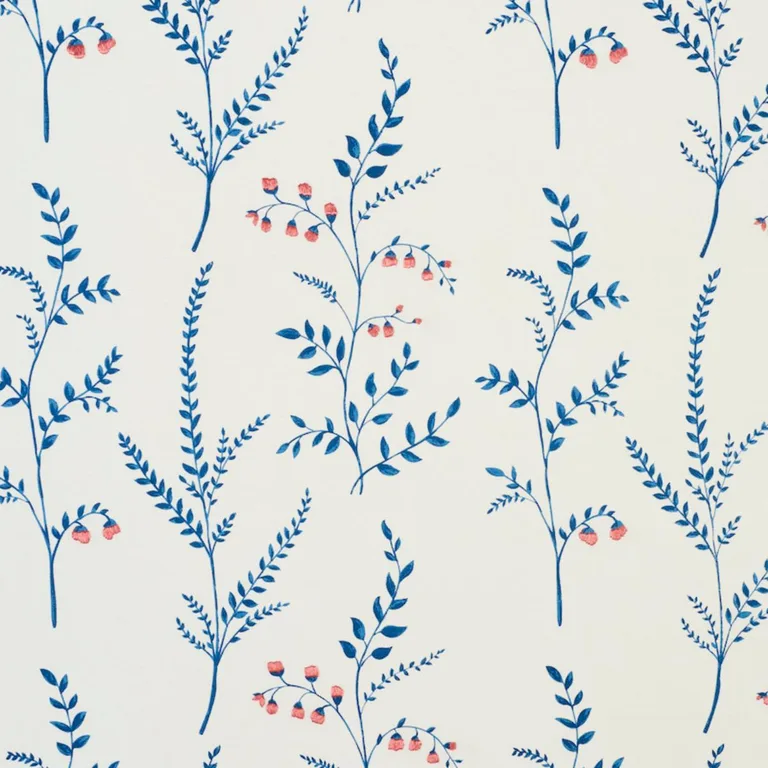 Schumacher 78350 Cynthia Embroidered Print Blue fabric swatch