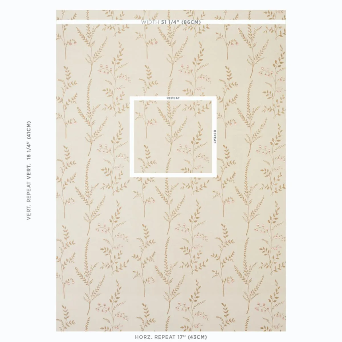 Schumacher 78351 Cynthia Embroidered Print Natural fabric swatch