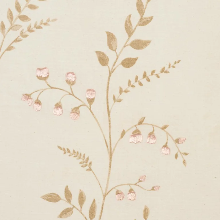 Schumacher 78351 Cynthia Embroidered Print Natural fabric swatch