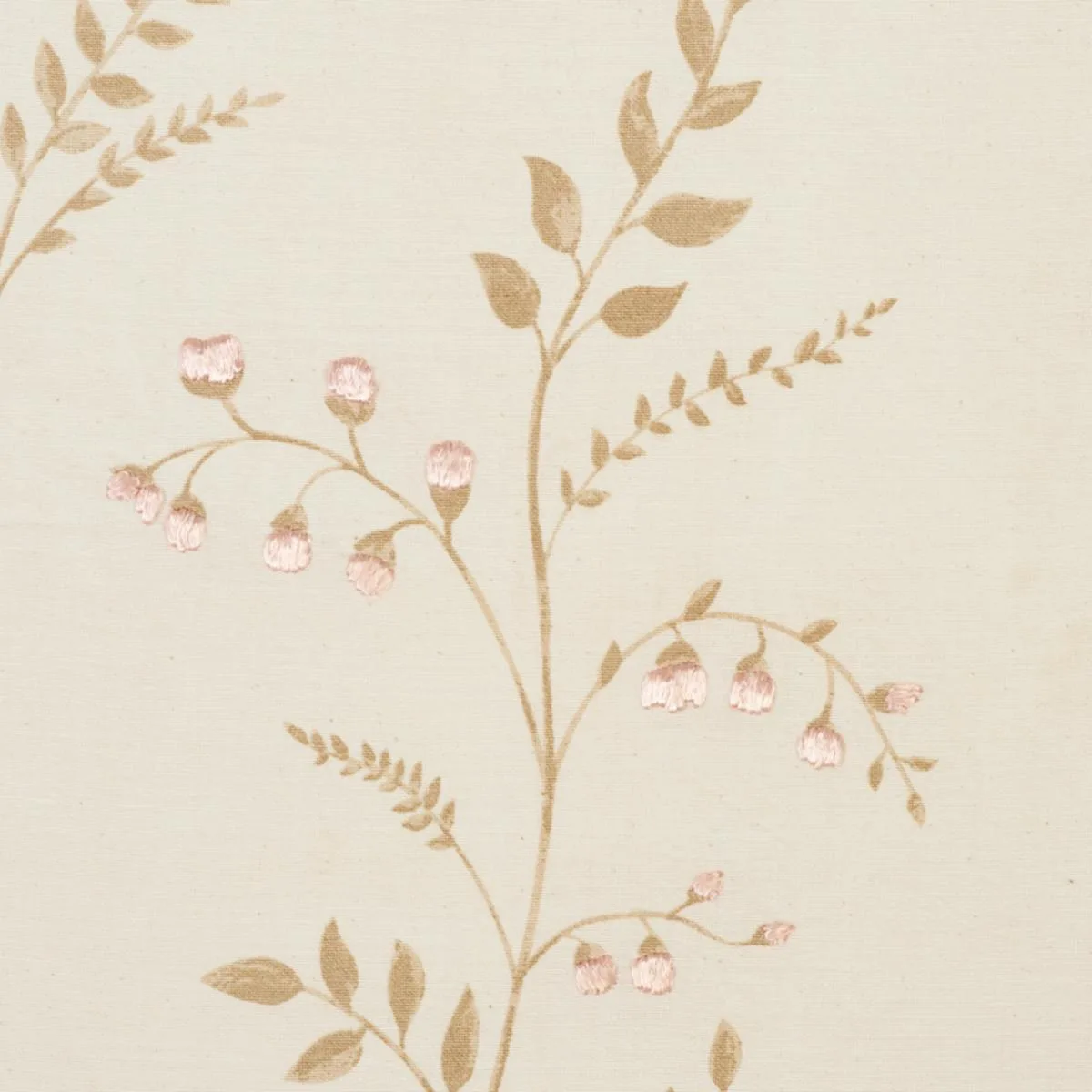 Schumacher 78351 Cynthia Embroidered Print Natural fabric swatch