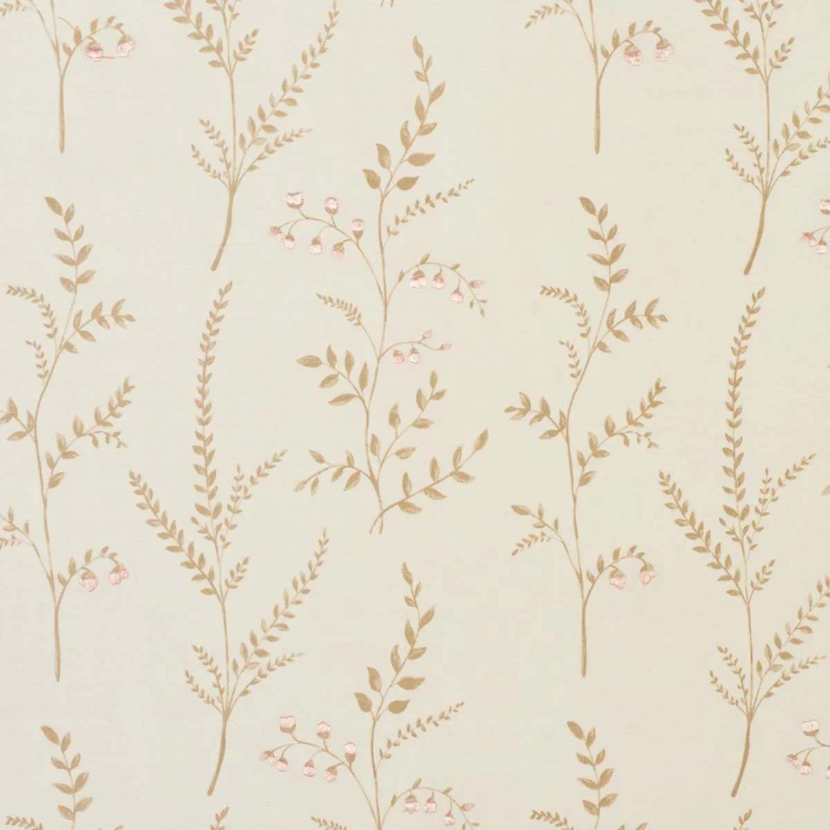 Schumacher 78351 Cynthia Embroidered Print Natural fabric swatch