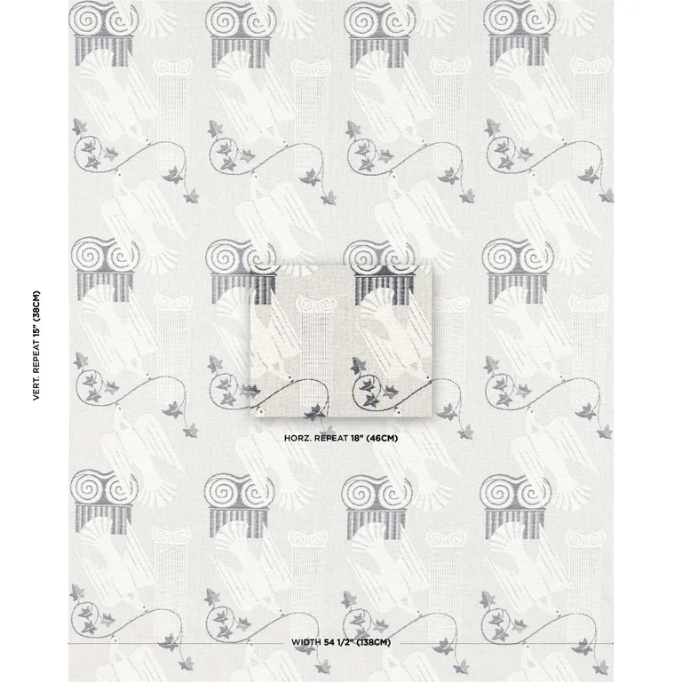 Schumacher 83110 Cyprus Limestone fabric swatch