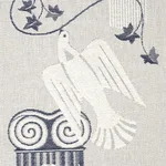 Schumacher 83110 Cyprus Limestone fabric swatch