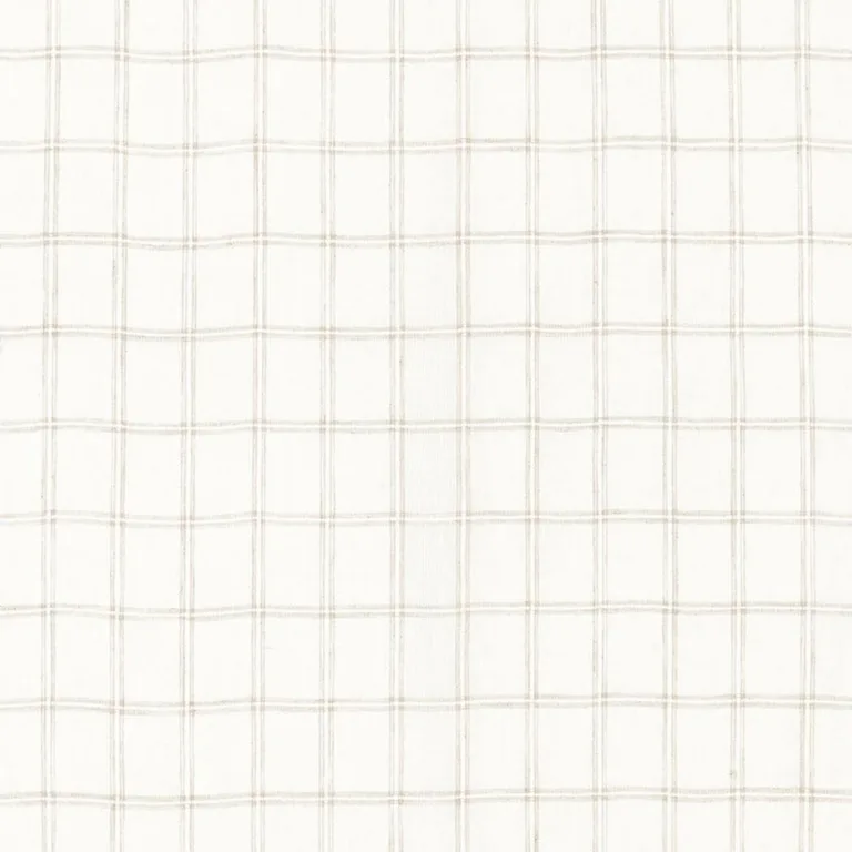 Schumacher 67830 Da Vinci Sheer Ivory / Linen fabric swatch