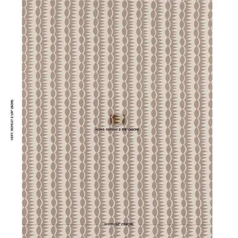 Schumacher 181530 Dagger Stripe Brown On Natural fabric swatch