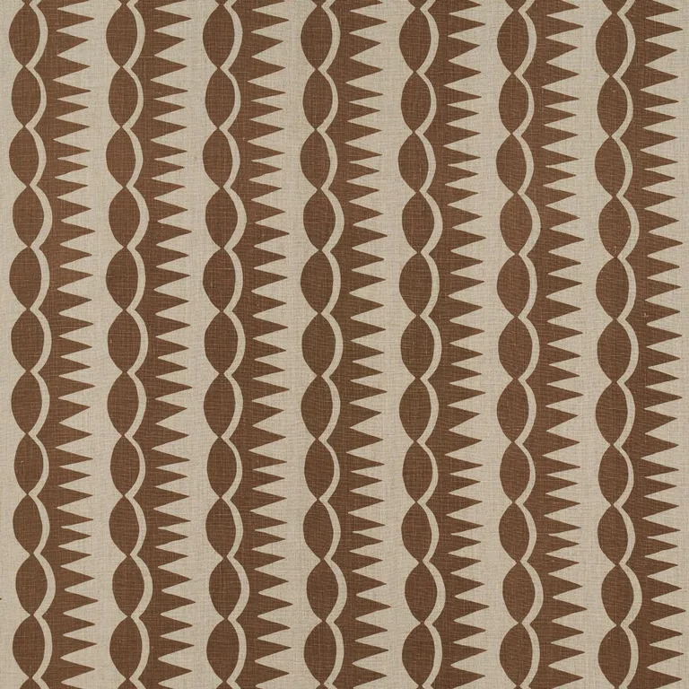 Schumacher 181530 Dagger Stripe Brown On Natural fabric swatch