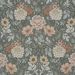 Schumacher 182970 Dahlia Garden Green fabric swatch