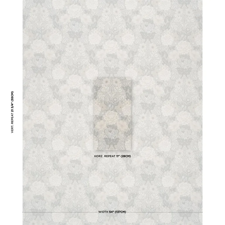 Schumacher 182971 Dahlia Garden Natural fabric swatch