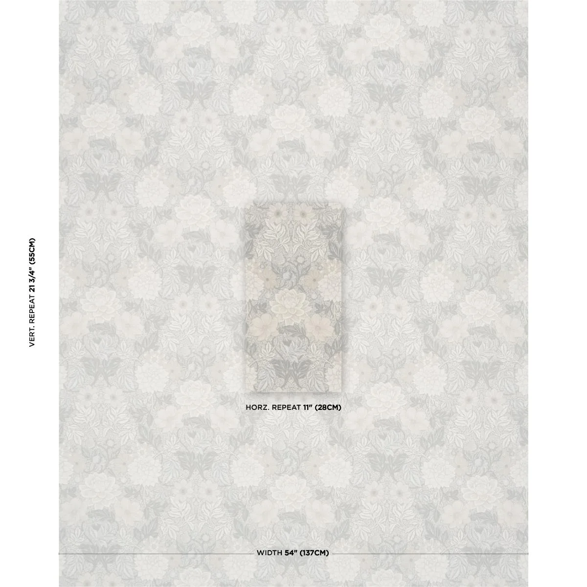 Schumacher 182971 Dahlia Garden Natural fabric swatch