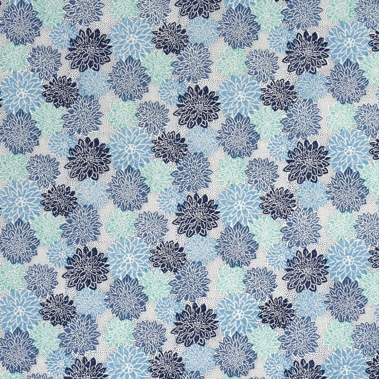Schumacher 181800 Dahlia Hand Block Print Blues fabric swatch