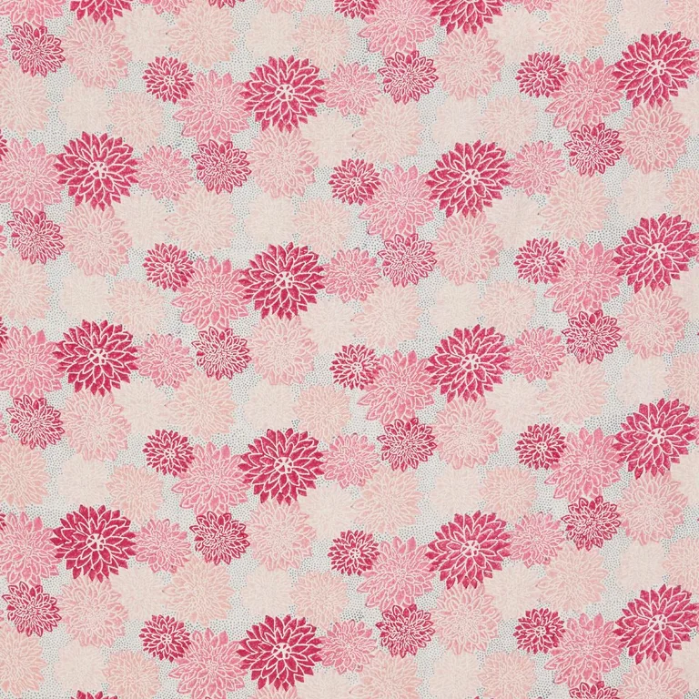 Schumacher 181801 Dahlia Hand Block Print Hot Pink fabric swatch