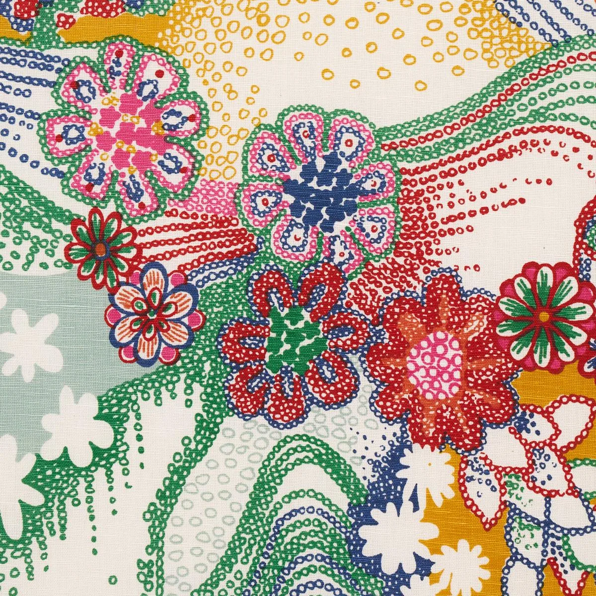 Schumacher 180130 Daisy Chain Primary Multi fabric swatch