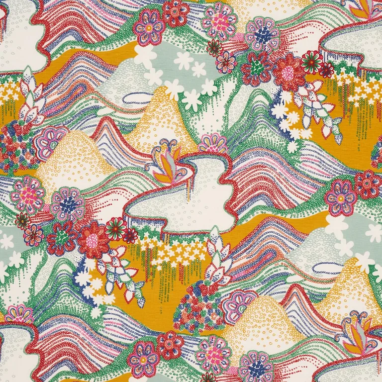 Schumacher 180130 Daisy Chain Primary Multi fabric swatch