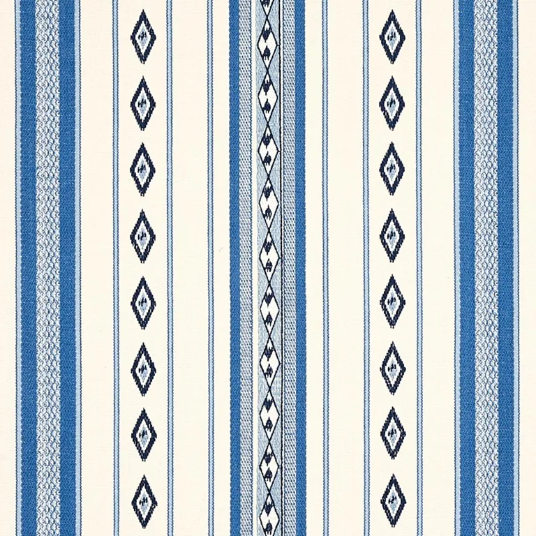 Schumacher 80271 Dakota Stripe Blue fabric swatch