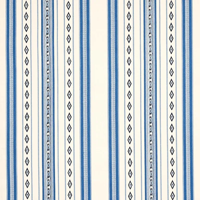 Schumacher 80271 Dakota Stripe Blue fabric swatch
