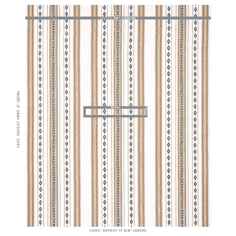 Schumacher 80270 Dakota Stripe Neutral fabric swatch