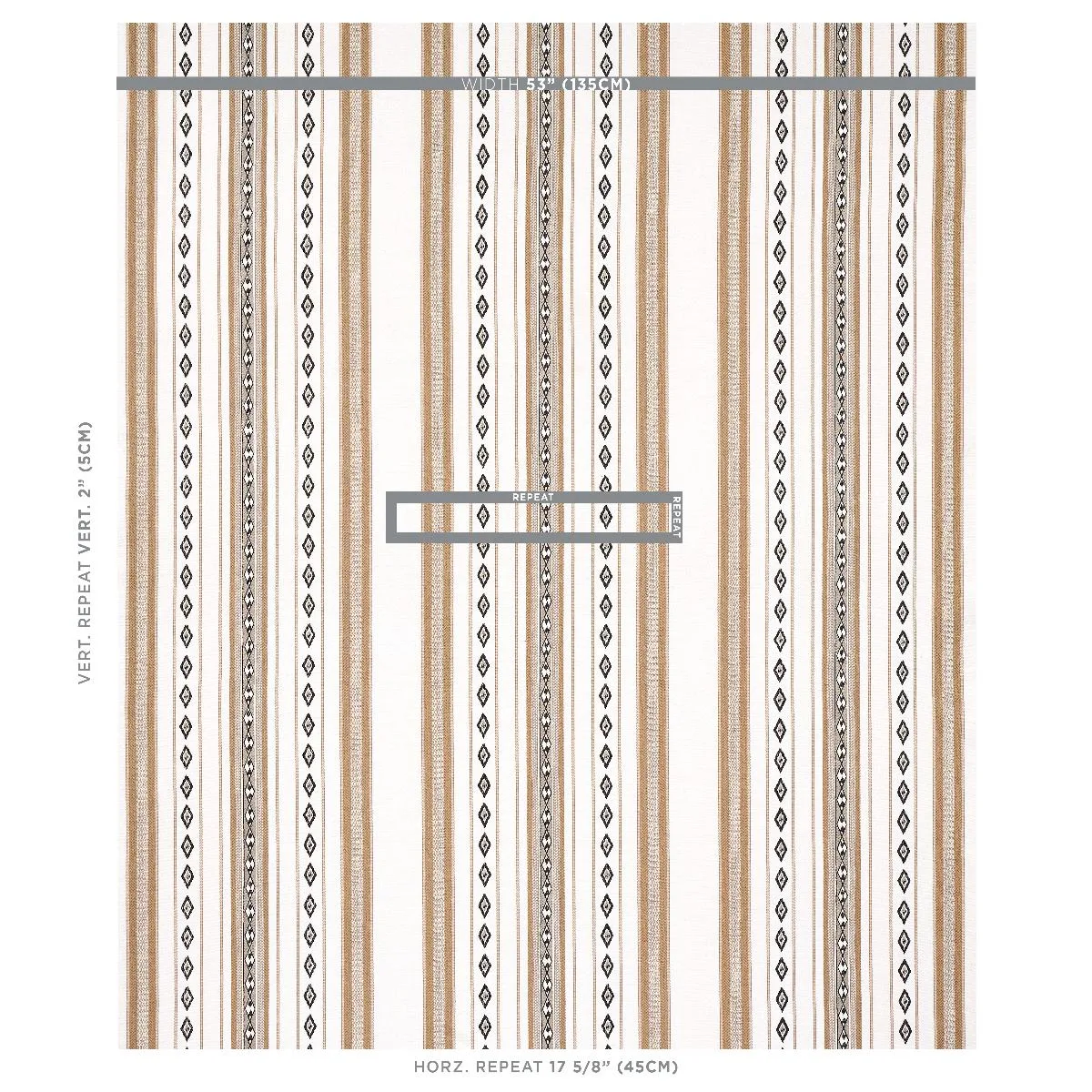 Schumacher 80270 Dakota Stripe Neutral fabric swatch