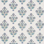 Schumacher 182910 Dalila Hand-Screen Print Blue fabric swatch