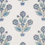 Schumacher 182910 Dalila Hand-Screen Print Blue fabric swatch