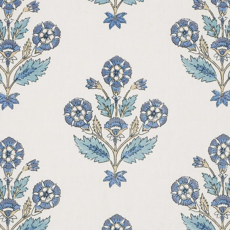 Schumacher 182910 Dalila Hand-Screen Print Blue fabric swatch