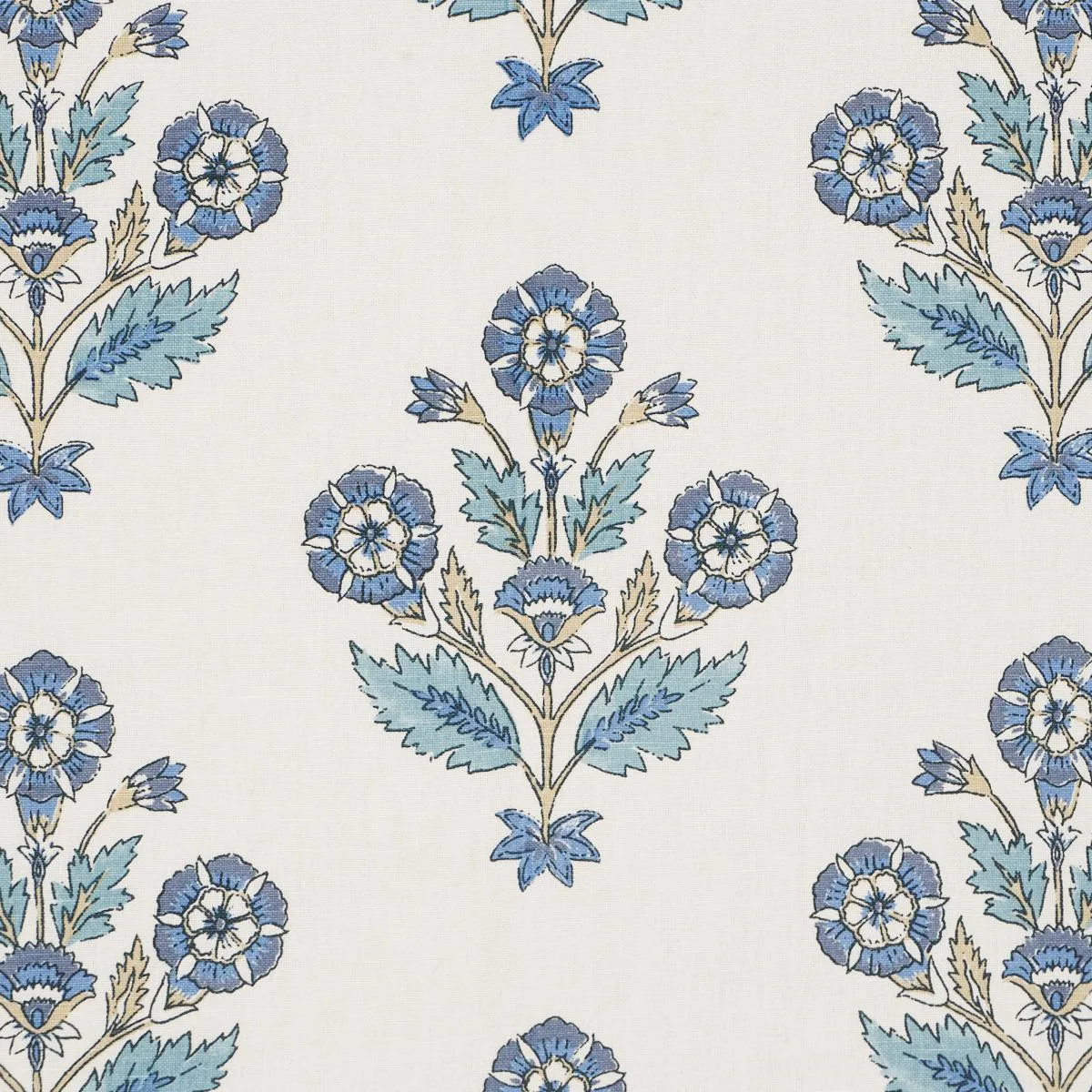 Schumacher 182910 Dalila Hand-Screen Print Blue fabric swatch