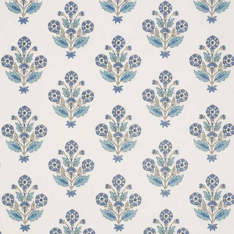 Schumacher 182910 Dalila Hand-Screen Print Blue fabric swatch