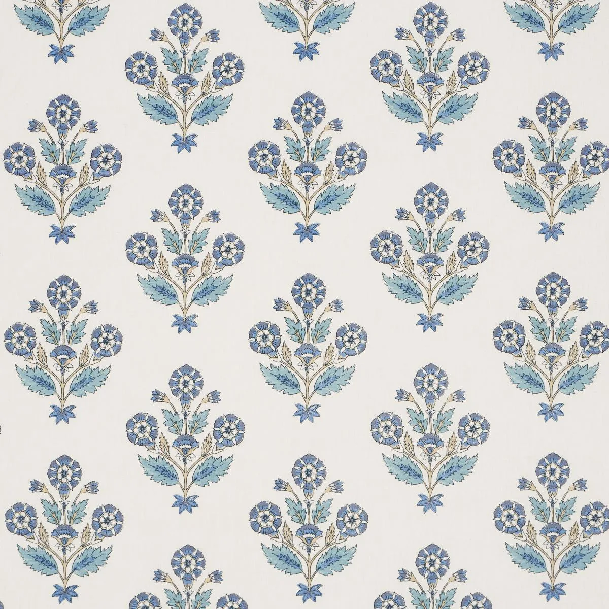 Schumacher 182910 Dalila Hand-Screen Print Blue fabric swatch